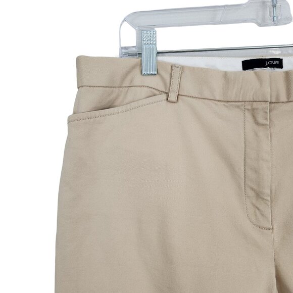 J. Crew Pants Women's Size 33 Waist Midrise Straight Wide Leg Pockets Khaki - Picture 7 of 7